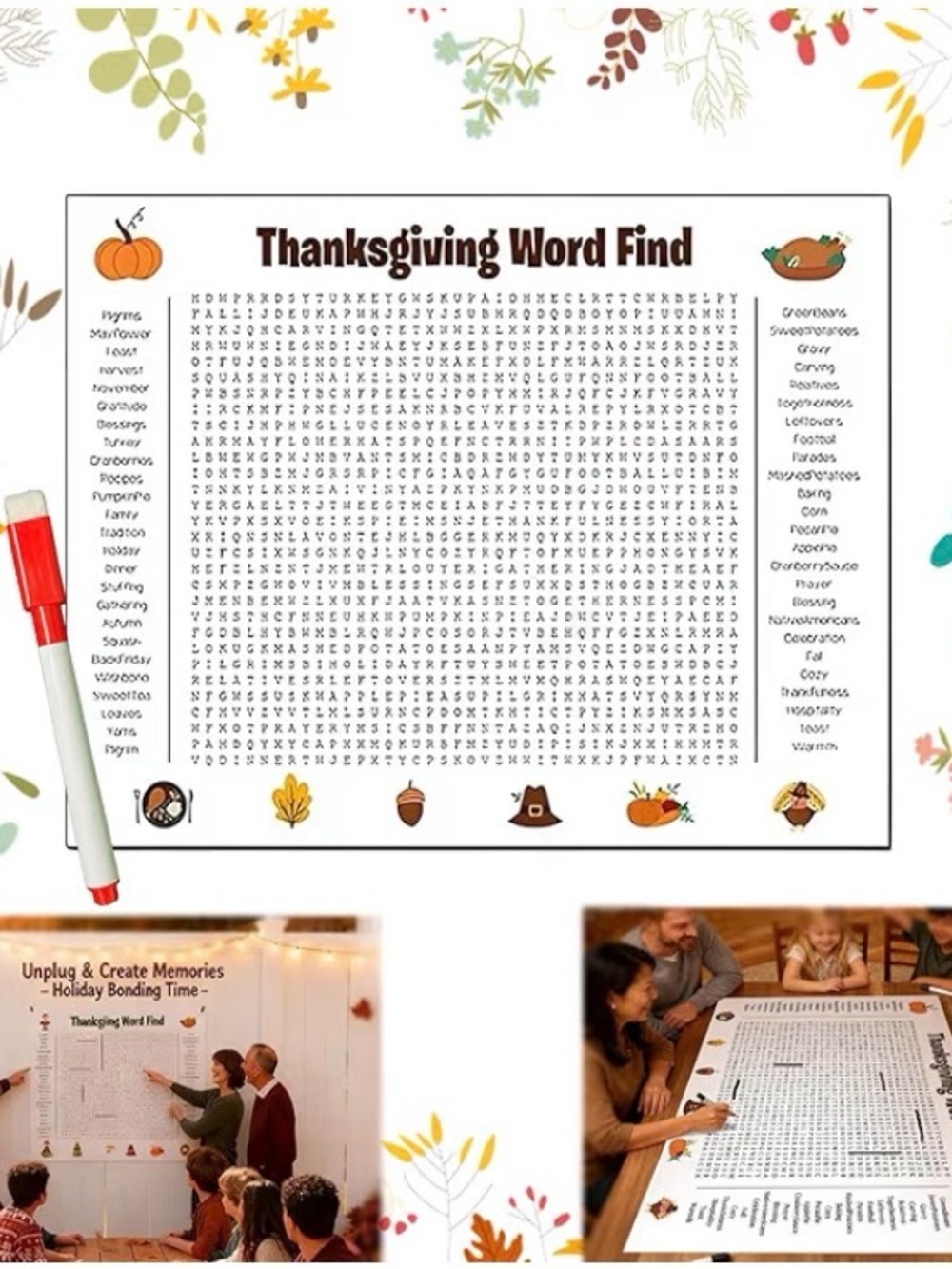 Thanksgiving Word Find Poster
